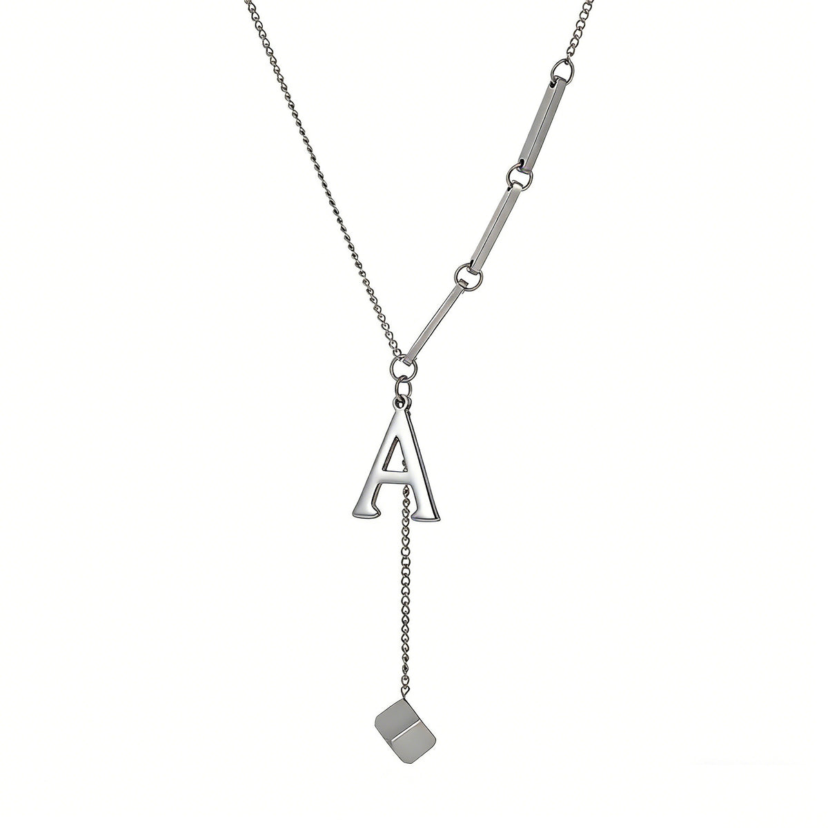 Stainless steel 26 letter pendant necklace, versatile and non-fading