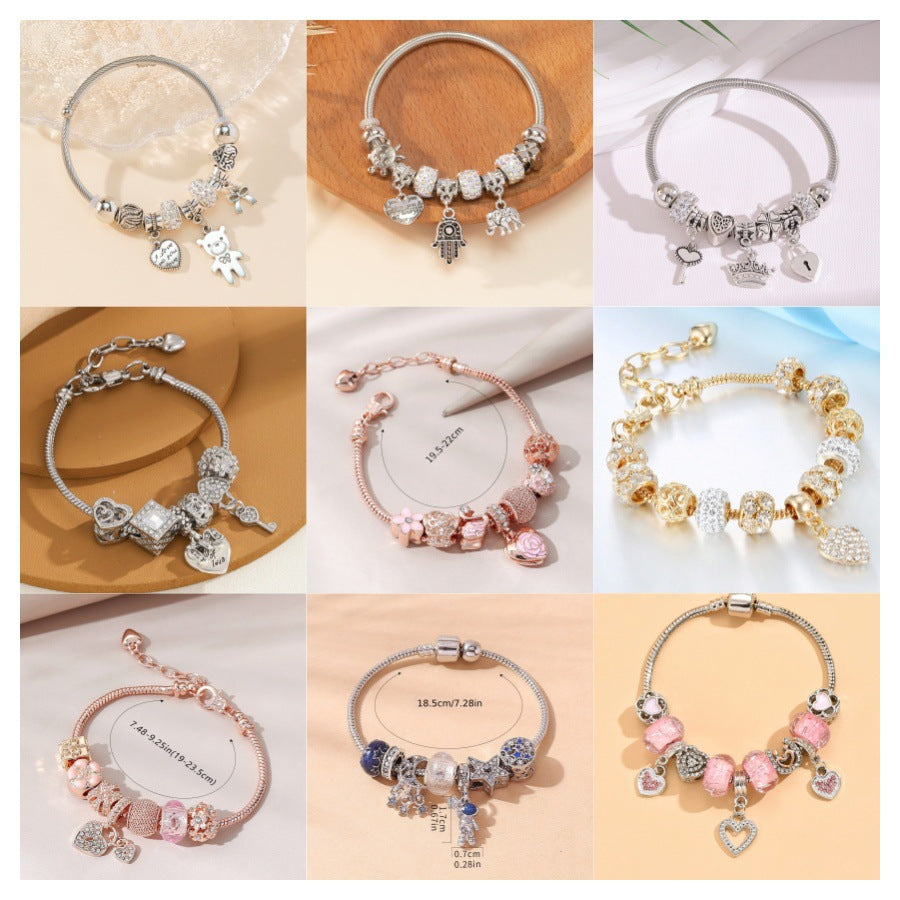 European and american beaded bracelet multi-element fashion jewelry bracelet