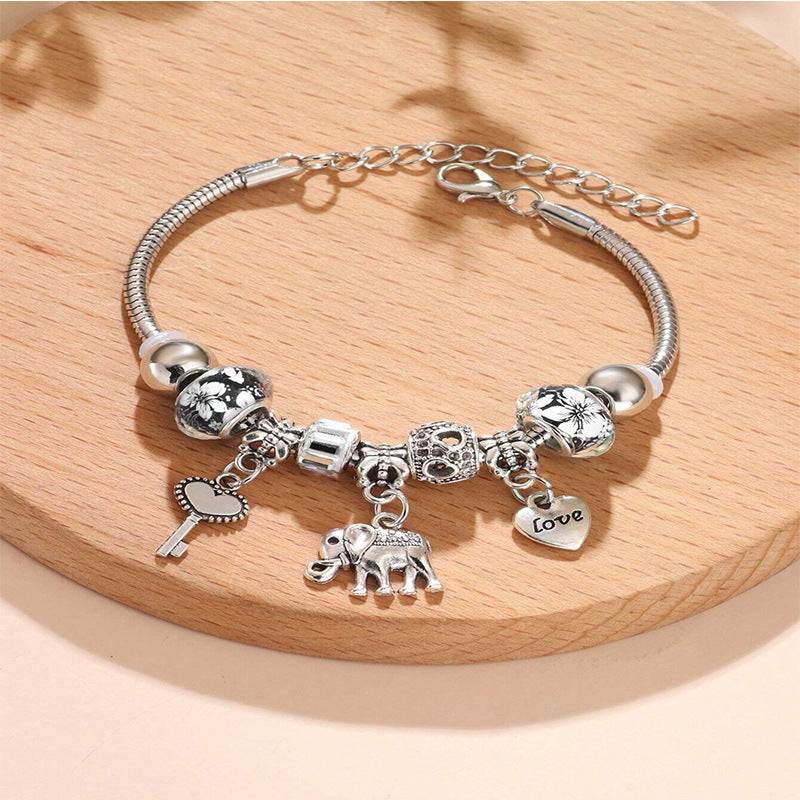 European and american beaded bracelet multi-element fashion jewelry bracelet